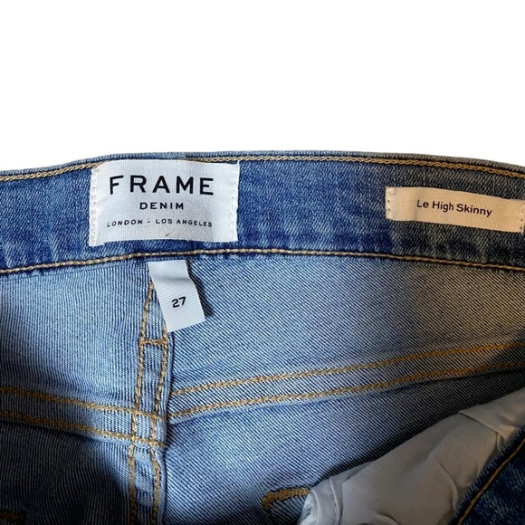 FRAME DENIM Le High Skinny Jeans Front Chew Paltrow Light Wash - Picture 8 of 10